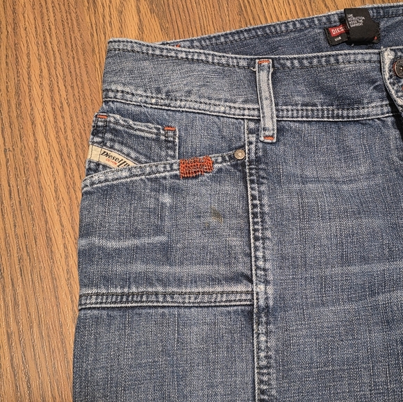 Diesel Womens Vintage Mid-Rise Pin Tuck Flare Jeans Size 30 Y2K Paneled Workwear - Picture 6 of 14